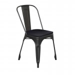 Perry Commercial Grade Black Metal Chair-Black Seat