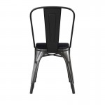 Perry Commercial Grade Black Metal Chair-Black Seat