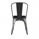 Perry Commercial Grade Black-Antique Gold Metal Chair-Black Seat