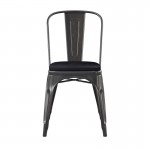 Perry Commercial Grade Black-Antique Gold Metal Chair-Black Seat