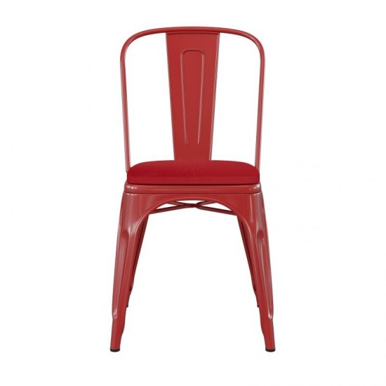 Red Metal Chair-Red Seat