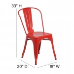 Red Metal Chair-Red Seat