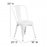 White Metal Chair-Gray Seat