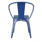 Luna Commercial Blue Metal Chair-Teal Seat