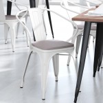 Luna Commercial Grade White Metal Chair-Gray Seat