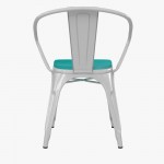 Luna Commercial Grade White Metal Chair-Mint Seat