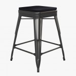 24" Black Stool-24" Black Seat