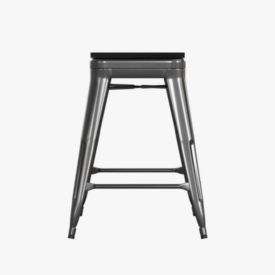 24" Black Stool-24" Black Seat