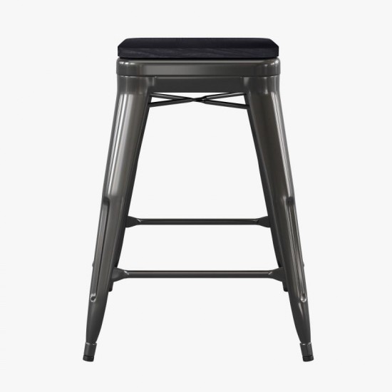 24" Black Stool-24" Black Seat