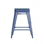 24" Blue Stool-Teal Blue Seat