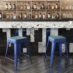 24" Blue Stool-Teal Blue Seat