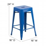 24" Blue Stool-Teal Blue Seat