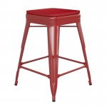 24" Red Stool-Red Seat