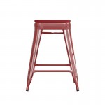 24" Red Stool-Red Seat