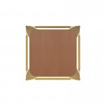 24" Yellow Stool-Teak Seat