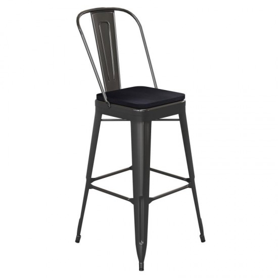 30" Black Stool-Black Seat