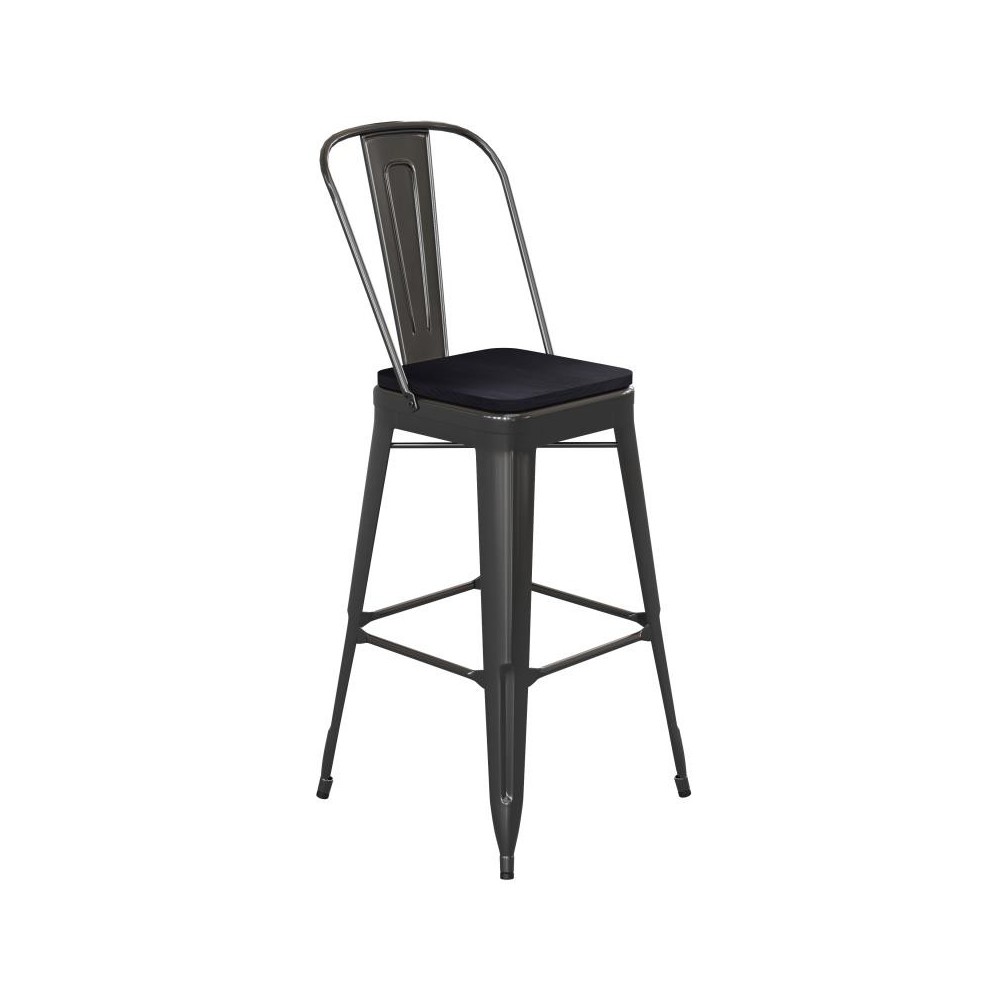 30" Black Stool-Black Seat