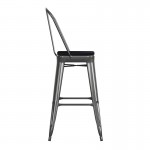 30" Black Stool-Black Seat