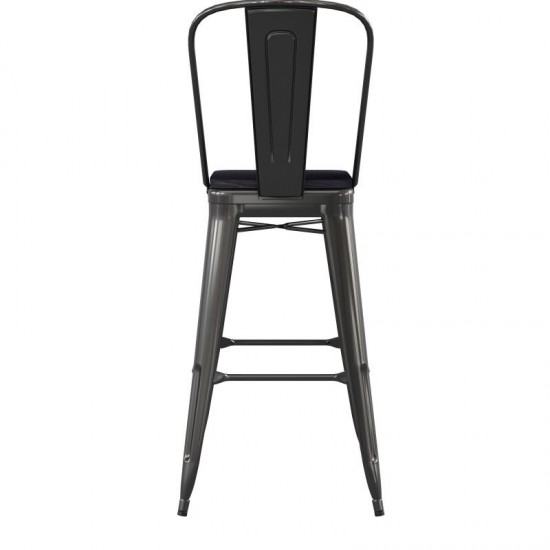 30" Black Stool-Black Seat