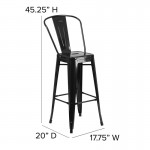 30" Black Stool-Black Seat