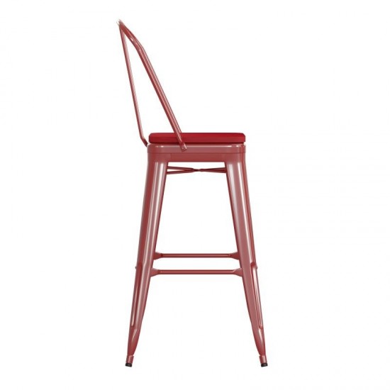 Kai Commercial Grade 30" Red Stool-Red Seat