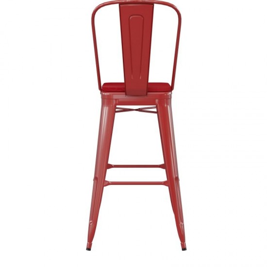 Kai Commercial Grade 30" Red Stool-Red Seat