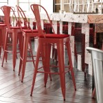 Kai Commercial Grade 30" Red Stool-Red Seat