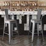 Kai Commercial Grade 30" Silver Stool-Gray Seat