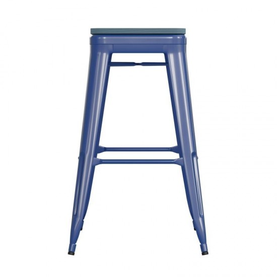 30" Blue Stool-Teal Blue Seat