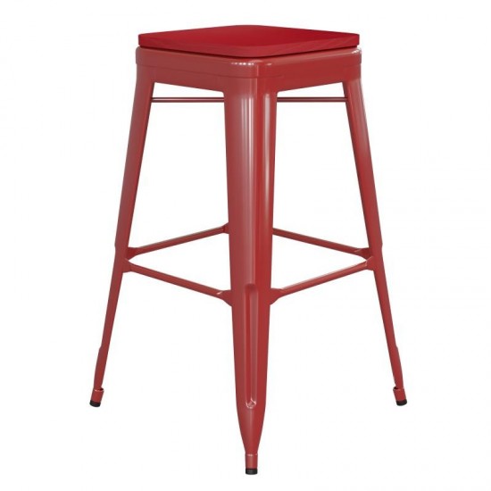 30" Red Stool-Red Seat