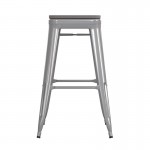 30" Silver Stool-Gray Seat