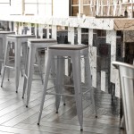 30" Silver Stool-Gray Seat