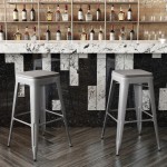 30" Silver Stool-Gray Seat