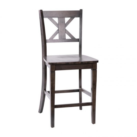 Gwendolyn Commercial Modern Counter Height Barstool in Gray Wash Walnut