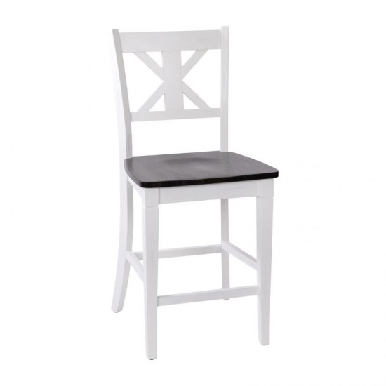 Gwendolyn Commercial Modern Counter Height Barstool - Antique White Wash