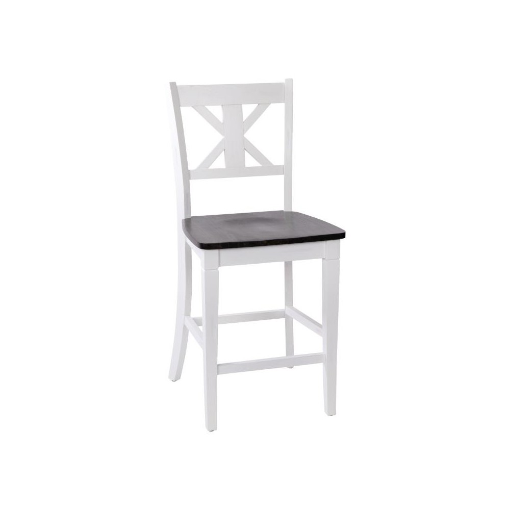 Gwendolyn Commercial Modern Counter Height Barstool - Antique White Wash