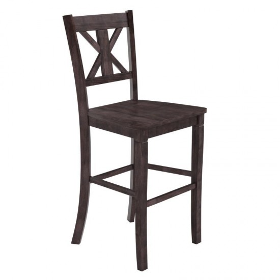 Gwendolyn Commercial Modern Farmhouse Barstool in Gray Wash Walnut