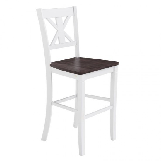 Gwendolyn Commercial Modern Farmhouse Barstool - Antique White Wash