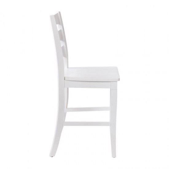 Barstool with Solid Wood Seat, Antique White Wash