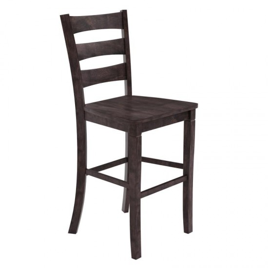 Classic Ladderback Bar Height Barstool - Gray Wash Walnut