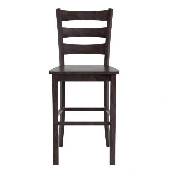 Classic Ladderback Bar Height Barstool - Gray Wash Walnut