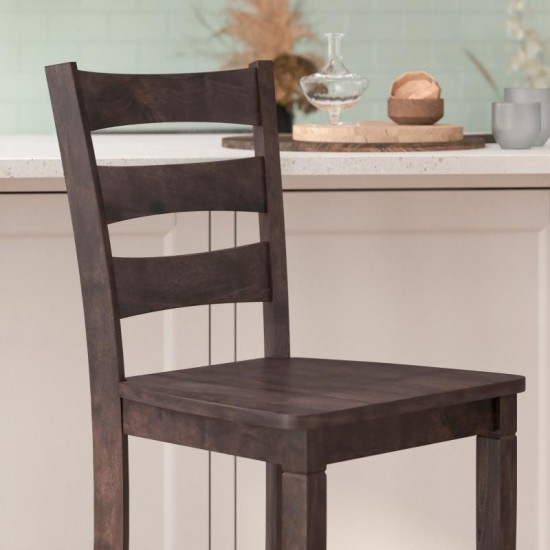 Classic Ladderback Bar Height Barstool - Gray Wash Walnut