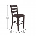 Classic Ladderback Bar Height Barstool - Gray Wash Walnut