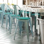 24" Mint Metal Stool-Mint Seat