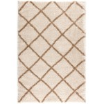 Plush-Shag Copper Diamond-Ls11107-Cream-5.3 X 7.6 Area Rug