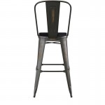 Copper Metal Stool-Black Seat