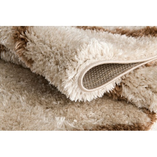 Plush-Shag Copper Diamond-Ls11107-Cream-5.3 X 7.6 Area Rug