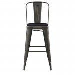 Copper Metal Stool-Black Seat