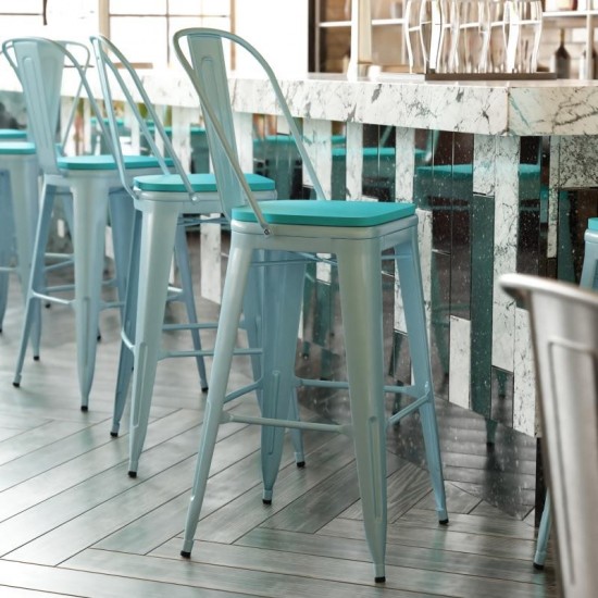 Mint Metal Stool-Mint Seat