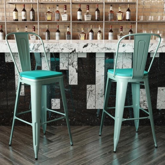 Mint Metal Stool-Mint Seat